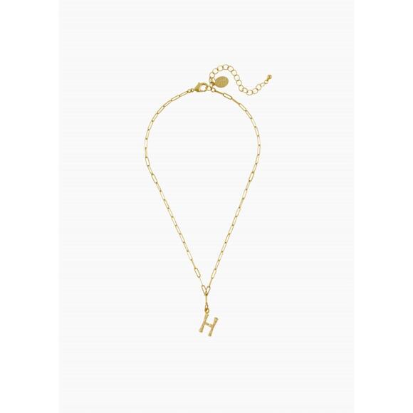 NEW SUSAN SHAW women's letter h necklace in gold